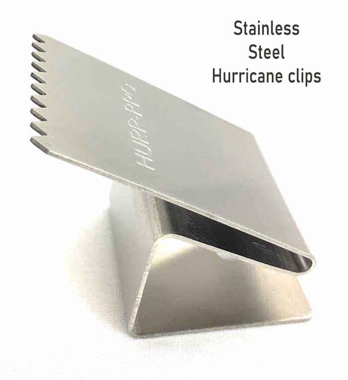HURR-PRO Universal Hurricane Window Clips, Stainless, 1/2 to 3/4 One-Size-Fits-All, 24-Pack 6-Windows, Reusable Hurricane Clip, Patent Pending